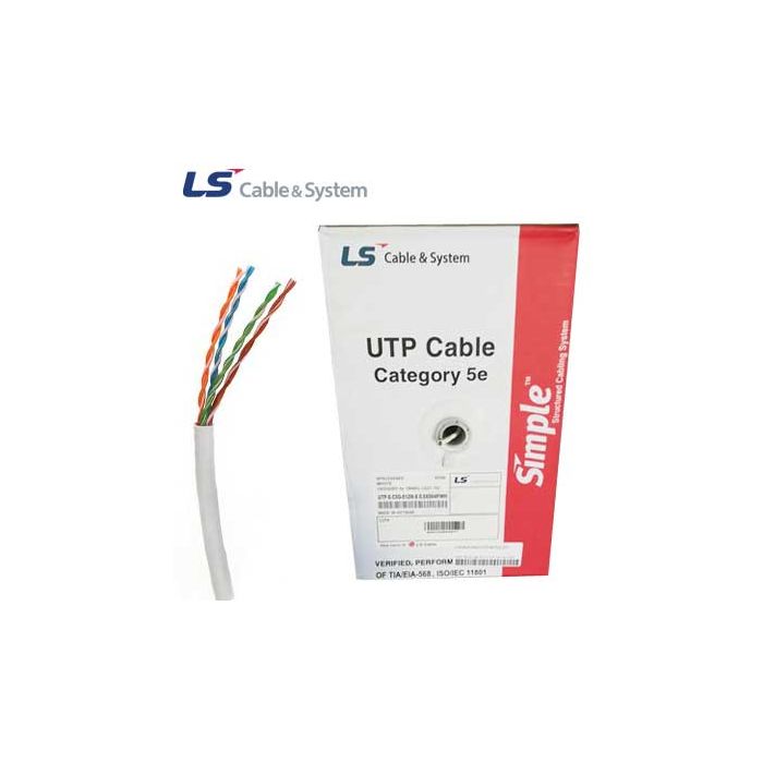 305Mt cable U / UTP cat 5E LAN 4x2 AWG 24 PVC copper 100MHz LSZH 75C