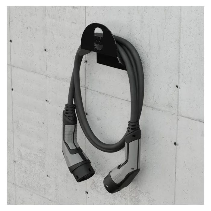 Wallbox supporto murale in metallo per cavo HLD-B - nero