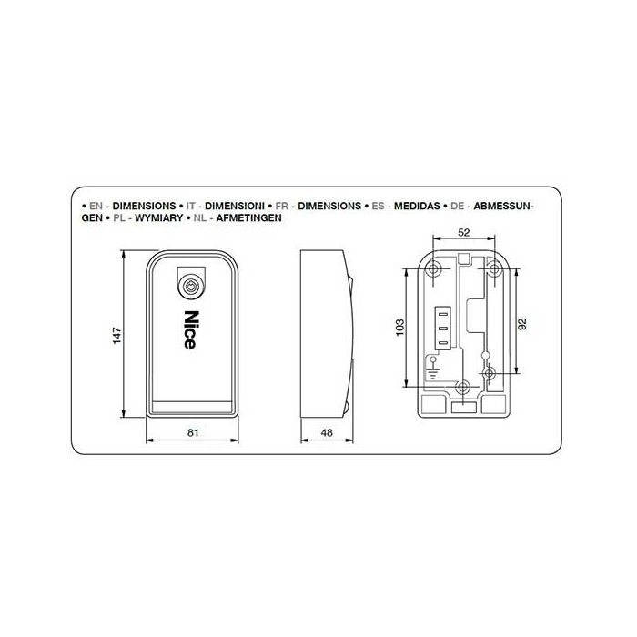 KIOMINI NICE Blindino with KIO MINI control and release button