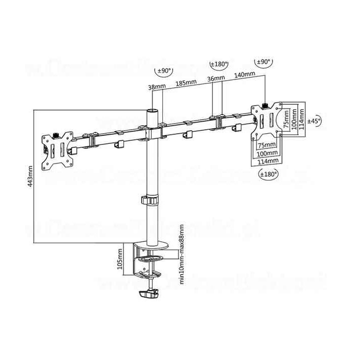 SCHREIBTISCHHALTERUNG FÜR MEHRERE LCD MONITORE 13/32" MACLEAN