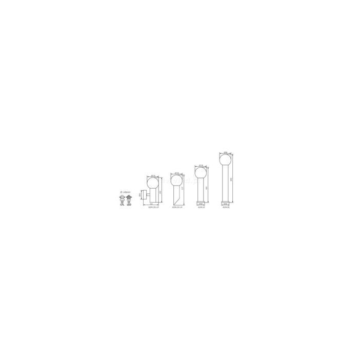 LED lamp holder Outdoor 50 E27 IP44 Kanlux ASPA Mod. 23602