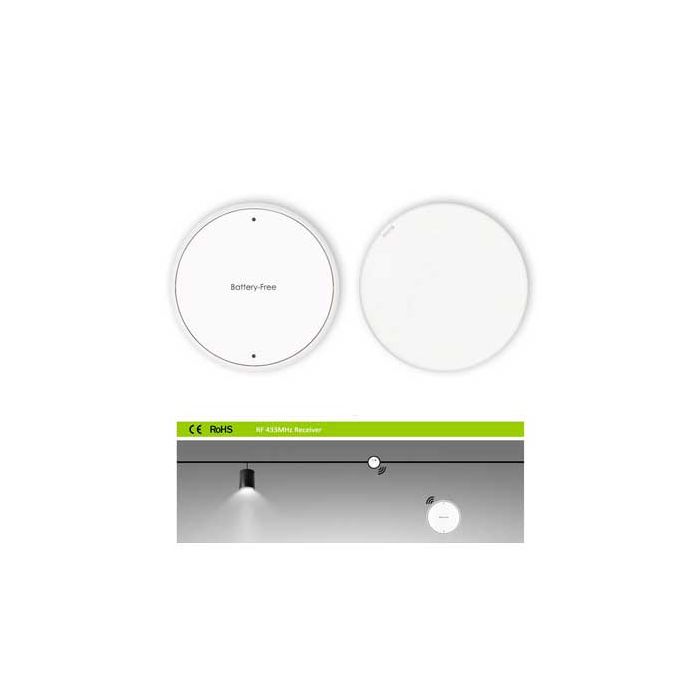 Battery Free Wireless V-TAC One Gang Switch Set White VT-541
