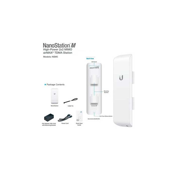 Zugangspunkt Ubiquiti NSM5 Nano Station MIMO 5GHz 150+Mbpx