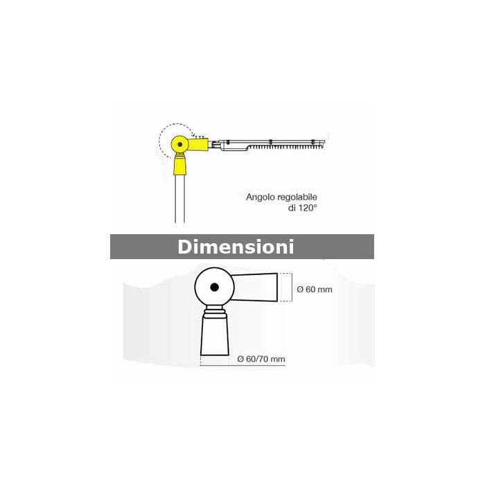 Adaptateur en aluminium noir angle réglable 120° pour Réverbère LED Mod. VT- 795