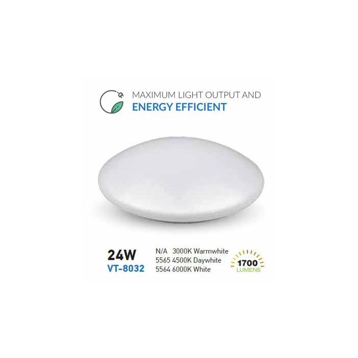 V-TAC VT-8032RD 24W dome light ceiling surface round day white 4000K - SKU 5565