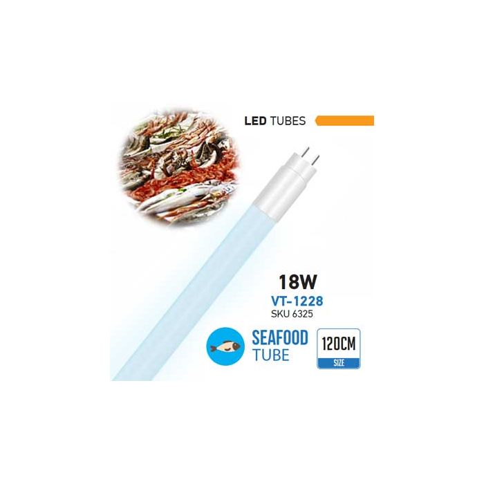 LED SEAFOOD Tube T8 G13 1530LM 18W 120CM Plastic Not Rotatable  Mod. VT-1228