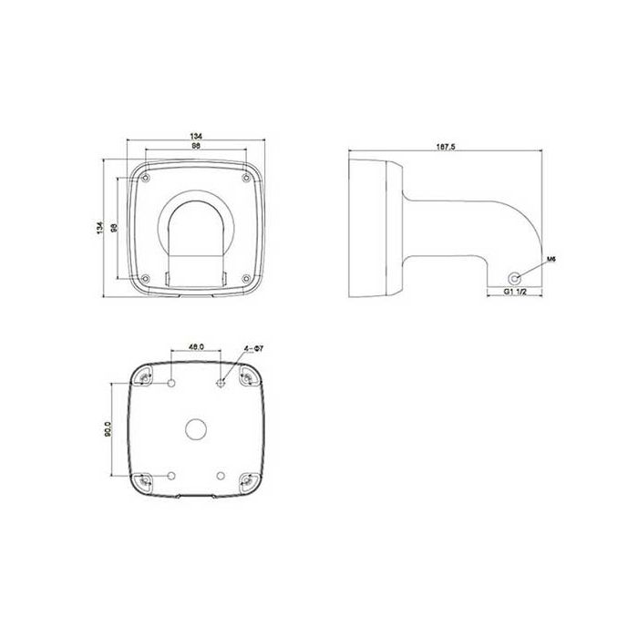 Wall Mount Bracket Aluminum for dome cameras CCTV DAHUA PFB302S
