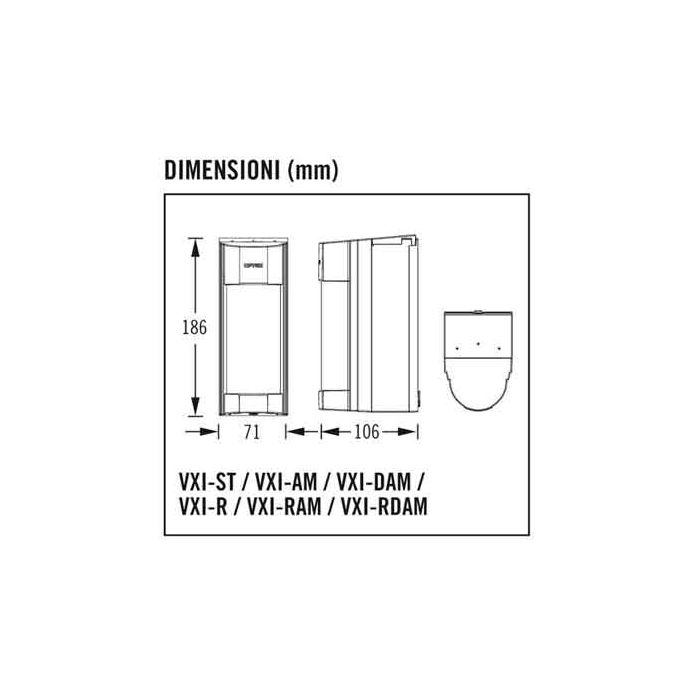 Rivelatore passivo doppia tecnologia esterno 12M 90° OPTEX VXI-ST