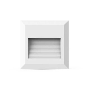 V-TAC VT-1152 Lampada applique LED 2W parete segnapasso bianco caldo 3000K quadrato bianco IP65 - SKU 1321