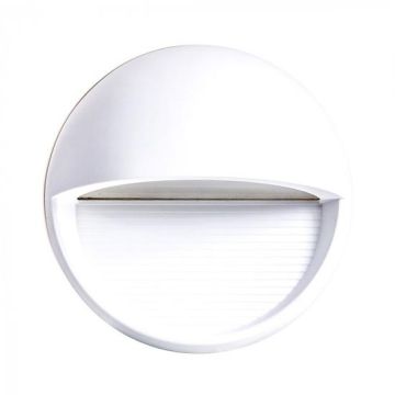 V-TAC VT-1182 Lampada applique LED 3W parete segnapasso tondo bianco IP65 bianco caldo 3000K - SKU 1408