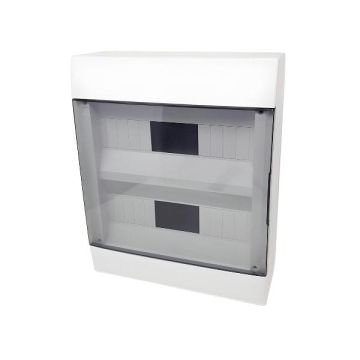 Centralino da parete 24 moduli bianco con portello fumè 280x345x105mm IP40 FAEG - FG14424B