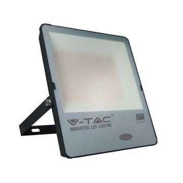 V-TAC PRO VT-272 Faro led 200W chip Samsung SMD con sensore crepuscolare alta luminosità bianco freddo 6500K slim alluminio nero IP65 - SKU 20183