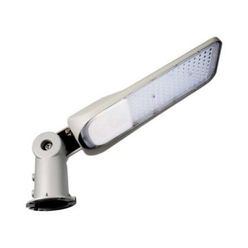 V-TAC PRO Armatura lampada stradale led 100W 110lm/w chip samsung sensore automatico on/off luce 4000k corpo grigio slim IP65 - sku 20434