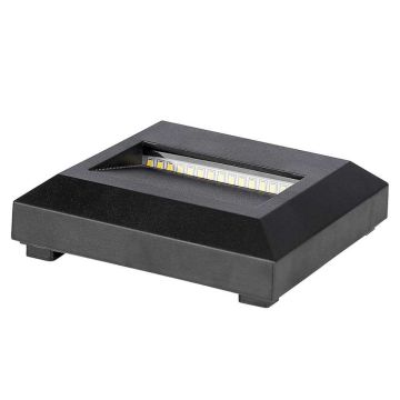 V-TAC VT-1152 Lampada segnapasso LED 2W parete applique bianco naturale 4000K quadrato nero IP65 - SKU 211322