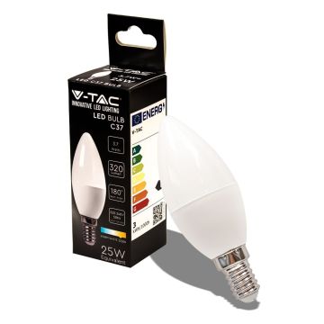 V-TAC VT-1818 Lampadina LED candela SMD 3.7W E14 bianco caldo 3000K sku 214216