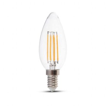 V-Tac VT-1986 Lampadina LED candela filamento 4W E14 100LM/W luce bianco caldo 3000K 214301