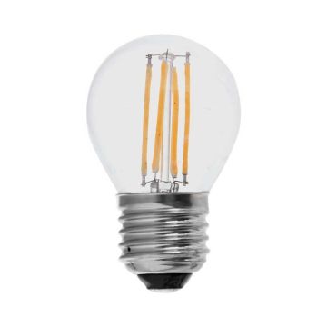 V-TAC VT-1980 Lampadina led sfera 4W trasparente filamento E27 G45 luce bianco caldo 3000K - 214306