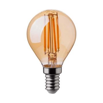 V-TAC VT-1953 Lampadina led filamento vintage arredo E14 4W P45 ambrato bianco caldo 2200k - sku 214499