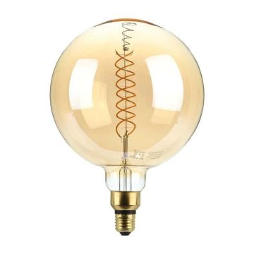 V-Tac VT-2158D Lampadina globo 8W E27 XL G200 doppio filamento spirale vetro ambrato 1800K Dimmerabile – sku 217462