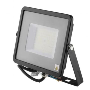 V-TAC PRO VT-56-B-N Faro led 50W slim alluminio nero chip Samsung SMD alta luminosità 115LM/W bianco freddo 6500K - SKU 21761