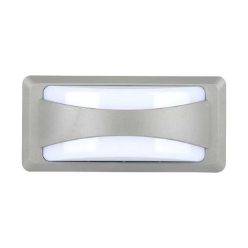 V-TAC VT-8058 Applique lampada LED da parete moderna 12W luce soffusa rettangolare da esterno IP65 corpo grigio luce 3000k - 218245