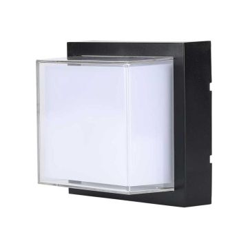 V-TAC VT-828 Lampada LED da parete quadrata 12W applique da muro luce bianco naturale 4000K nero IP65 - sku 218544