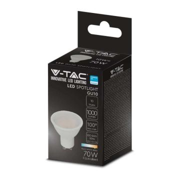 V-TAC PRO VT-271 Lampadina faretto spot led chip samsung SMD 10W GU10 100° bianco caldo 3000K - SKU 21878