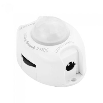 V-TAC VT-8069 Sensore di movimento a infrarossi IR + crepuscolare regolabile per strisce led - sku 2554