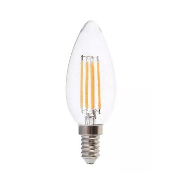 V-TAC VT-2327 Lampadina led candela filamento 6W E14 bianco caldo 2700K - SKU 2848