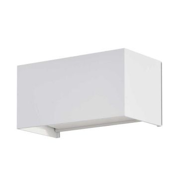 V-TAC VT-8125 Lampada LED da parete 24W bianco satinato in alluminio luce soffusa 110° rettangolare da esterno IP65 luce bianco naturale 4000k sku 2976