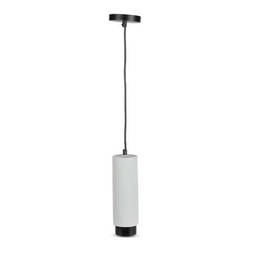 V-TAC VT-864 Lampadario portafaretto pendente in gesso con bordo metallo nero per 1xGU10-GU5.3 - sku 3112