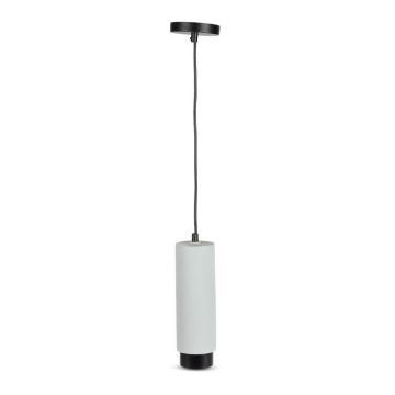 V-TAC VT-864 Lampadario led portafaretto pendente 1mt GU10 in gesso con bordo metallo nero a sospensione - sku 3134