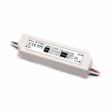 V-TAC VT-21030 Alimentatore slim led 30W 12V 2.5A waterproof IP67 in plastica cavi a saldare  - SKU 3271