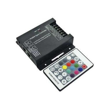 V-TAC VT-2424 Controller dimmer SYNC connessione RJ45 per strip LED RGB+W con telecomando - SKU 3338