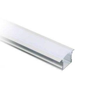 V-TAC VT-8107 Profilo in alluminio da 2M milky cover incasso per striscia LED - sku 3351