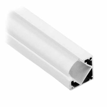 V-TAC VT-8114-W Profilo in alluminio bianco angolare da 2M milky cover per striscia LED - sku 3364