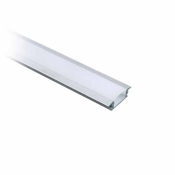 V-TAC VT-8106W Profilo in alluminio colore bianco incasso da 2M milky cover per striscia LED - sku 3368