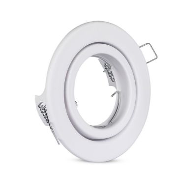 V-TAC VT-7227 Portafaretto led GU10 / GU5.3 da incasso in metallo colore bianco rotondo orientabile - sku 3469