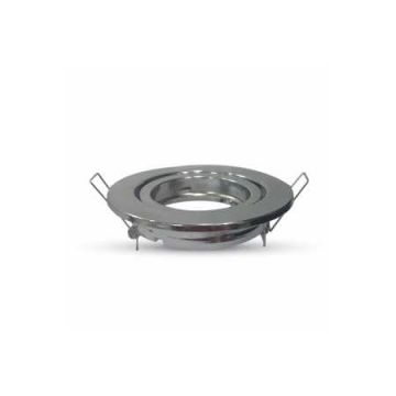 Portafaretto incasso alluminio rotondo orientabile gu10-gu5.3 mod. Vt- 7227 sku 3471 cromato