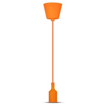 Portalampada decorativo pendente 1MT in silicone attacco E27 - Mod. VT-7228 SKU 3484 - Arancione