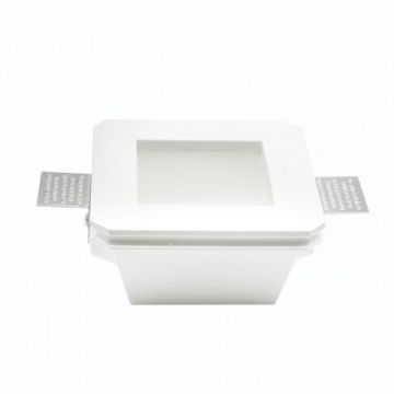 Portafaretto V-TAC incasso a scomparsa in gesso fornito di vetro smerigliato per LED GU10 VT-801RD/SQ – SKU 3691 QUADRATO