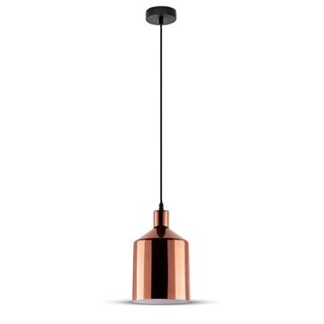 V-TAC VT-8175 Lampadario portalampada 1MT E27 moderno in metallo cromato oro rosa a specchio Ф170mm - sku 3706