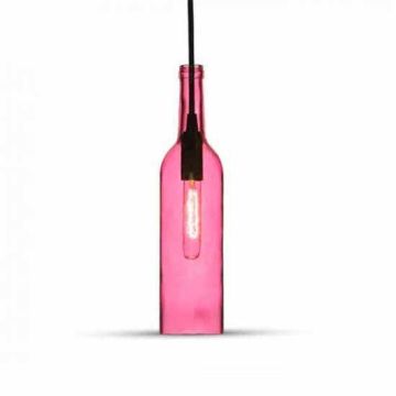 V-TAC VT-7558 Lampadario decorativo 1MT E14 Bottle Shape Ф72mm vetro fucsia - sku 3774