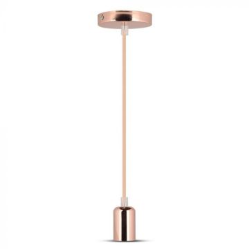 V-TAC VT-7448 Lampadario led E27 Portalampada in alluminio cromato a specchio colore rosa dorato Vintage sku 3777