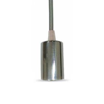 V-TAC VT-7338 Lampadario a sospensione 1MT E27 in metallo con cavo colorato grigio Ф39mm IP20 - SKU 3786