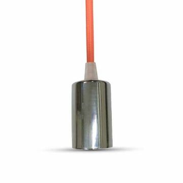 V-TAC VT-7338 Lampadario a sospensione 1MT E27 in metallo con cavo colorato arancione Ф39mm IP20 - SKU 3788