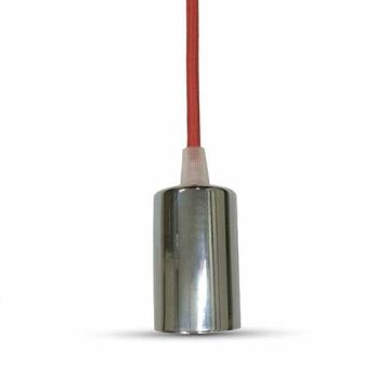 V-TAC VT-7338 Lampadario a sospensione 1MT E27 in metallo con cavo colorato rosso Ф39mm IP20 - SKU 3791