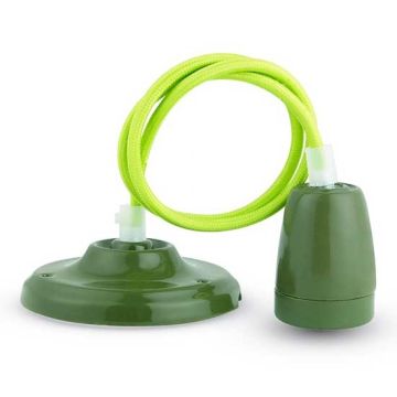 V-TAC VT-7998 Lampadario pendente 1MT E27 in porcellana Ф47mm IP20 verde - SKU 3805