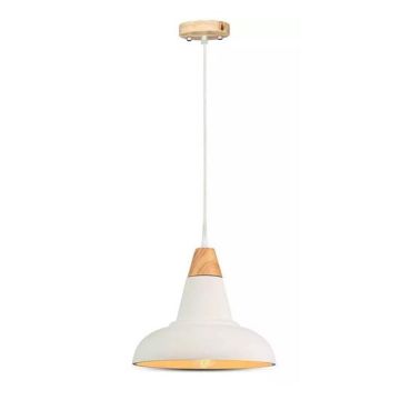 V-TAC VT-7301 Lampadario portalampada 1MT E27 moderno in calcestruzzo e legno Ф290mm - sku 3858