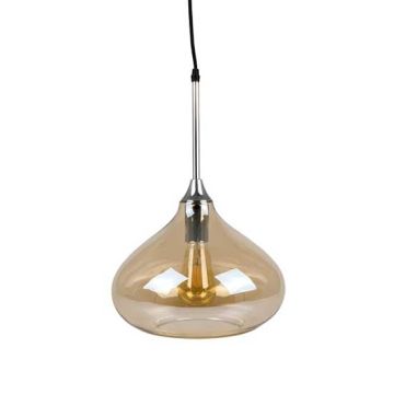 V-TAC VT-7281 Lampadario moderno 1MT E27 in vetro ambrato Ф285mm - sku 3886